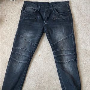 Black biker jeans